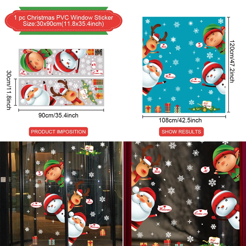 Christmas Window Stickers for Home Decoration