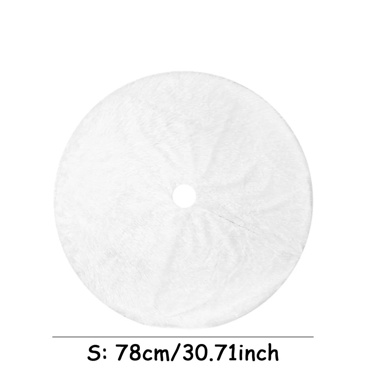 White Christmas Tree Skirt Plush Faux Fur