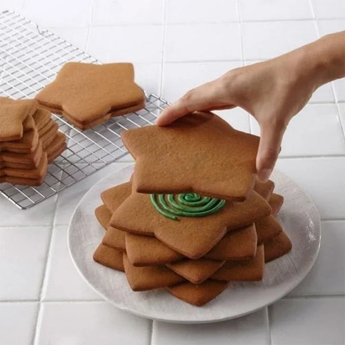 3D Star Christmas Tree Cookie Cutter Set - 6 Pieces