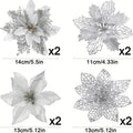 Glitter Christmas Tree Flowers - 8 or 16 Pieces