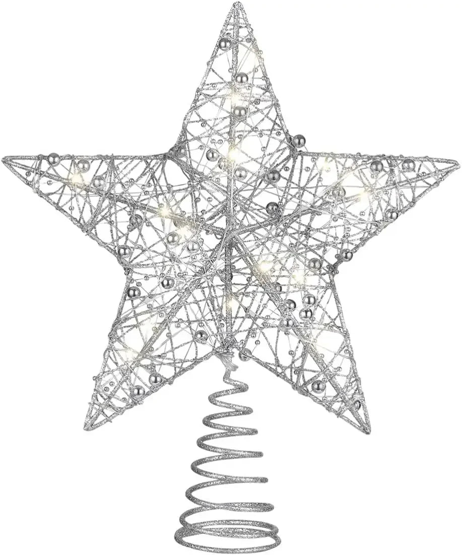 LED Christmas Tree Topper Star with 20 Warm White Lights
