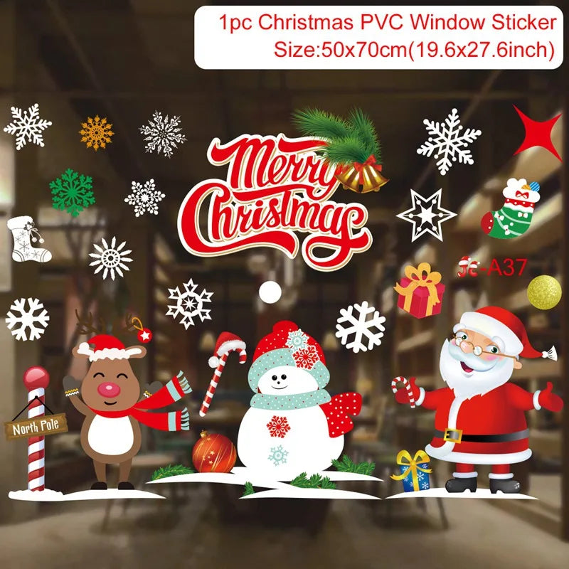Christmas Window Stickers for Home Decoration