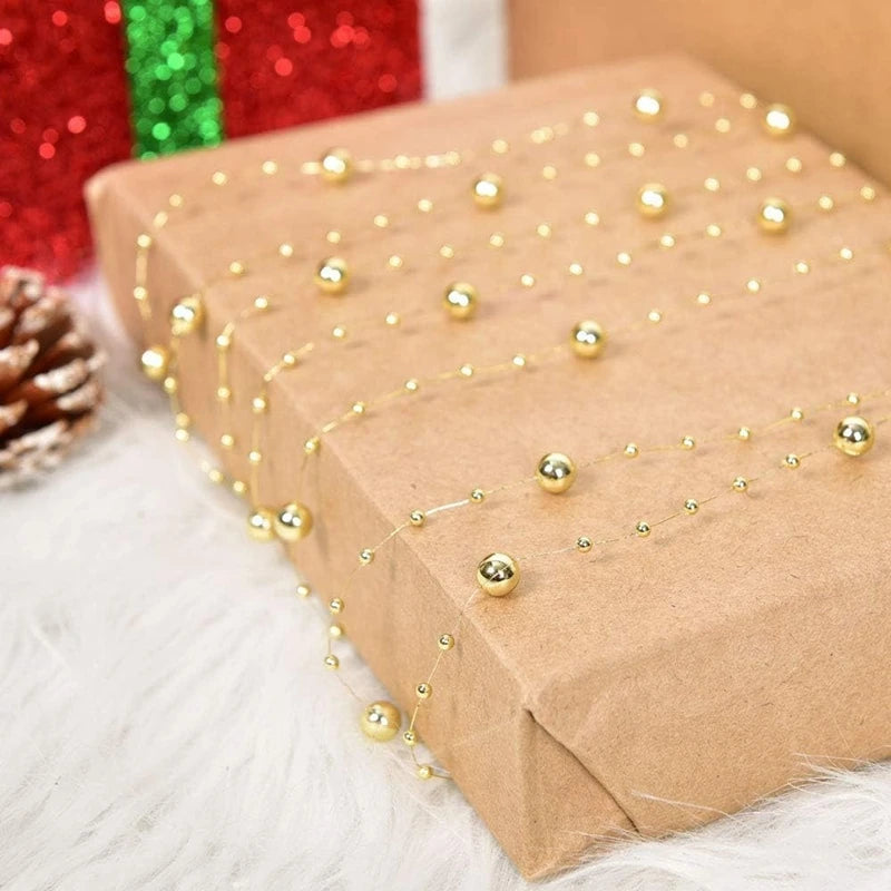 Pearl Bead Chain Garland for Christmas Tree - 10 m Roll
