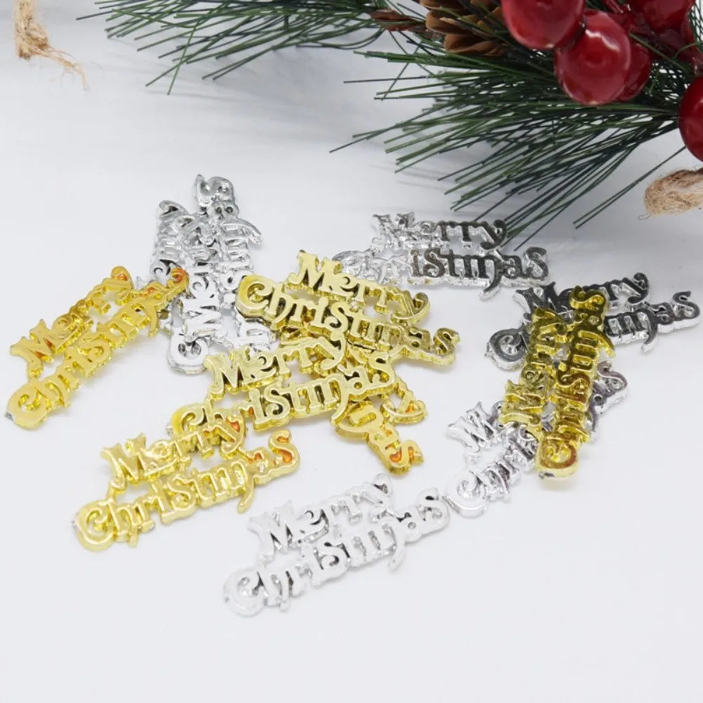 10pcs Plastic Merry Christmas Pendant Signs