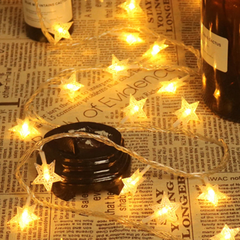 LED Star String Lights - 10 m, 80 LEDs, Battery or USB