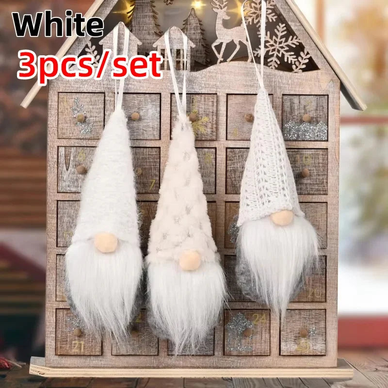 3pcs Christmas Gnomes Plush Santa Doll Ornaments