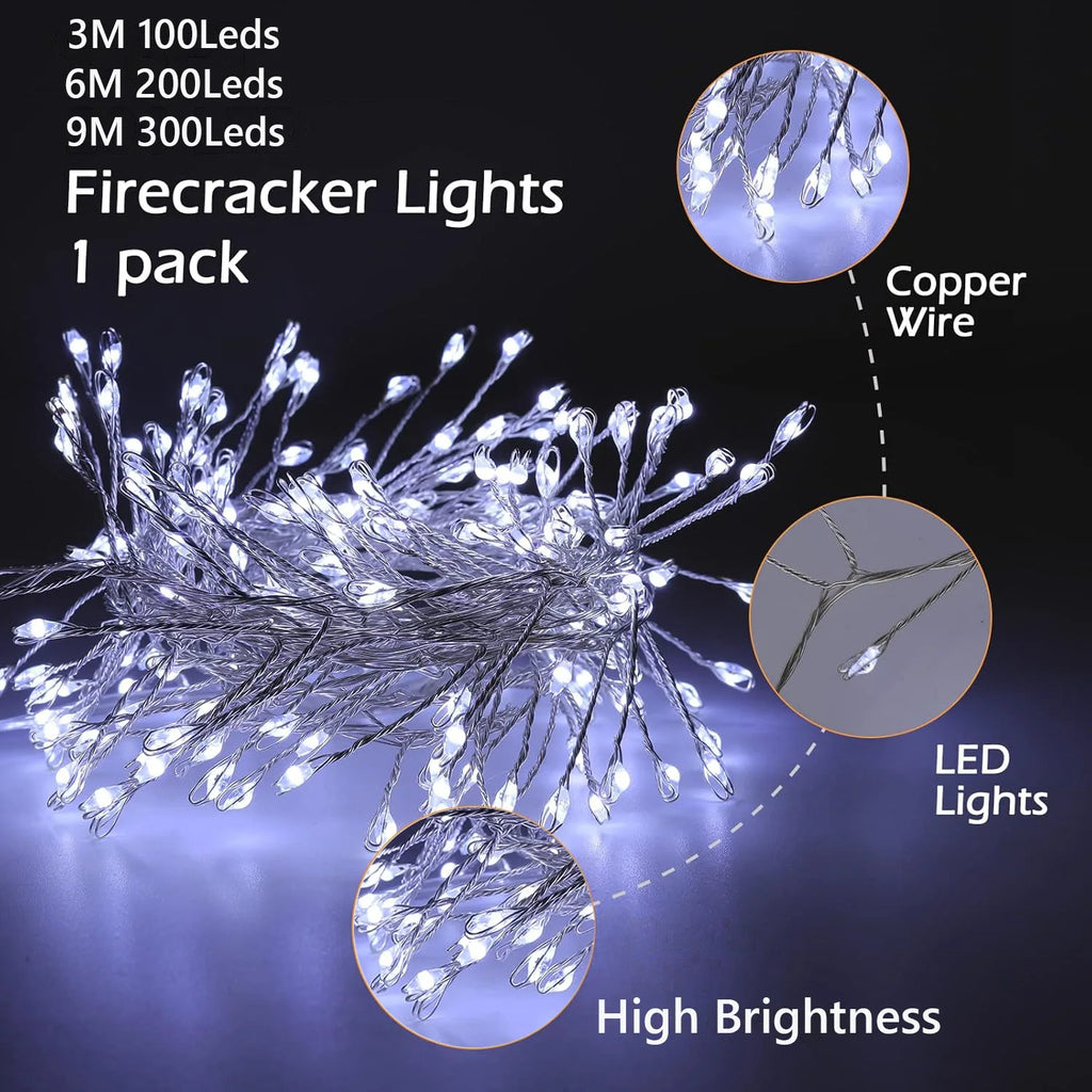 USB Power LED Firecracker String Lights with Remote Control