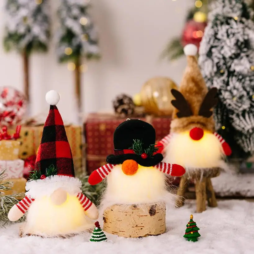 Christmas LED Doll Pendant - Santa Gnome Plush Doll
