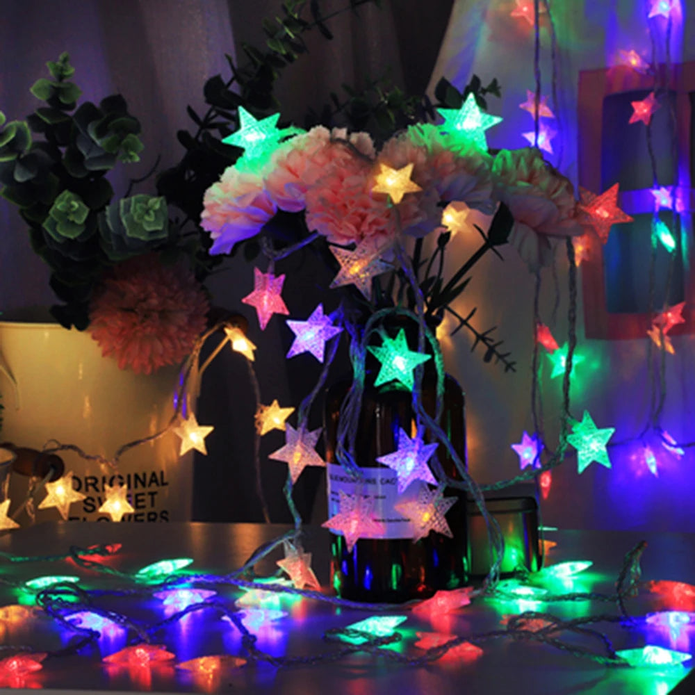 LED Star String Lights - 10 m, 80 LEDs, Battery or USB