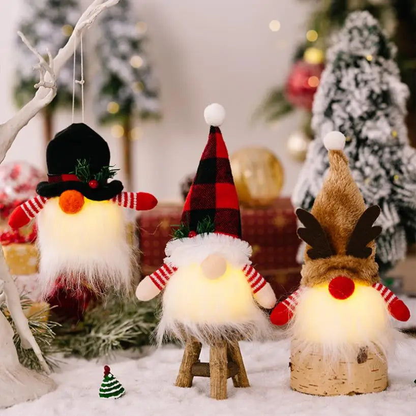 Christmas LED Doll Pendant - Santa Gnome Plush Doll