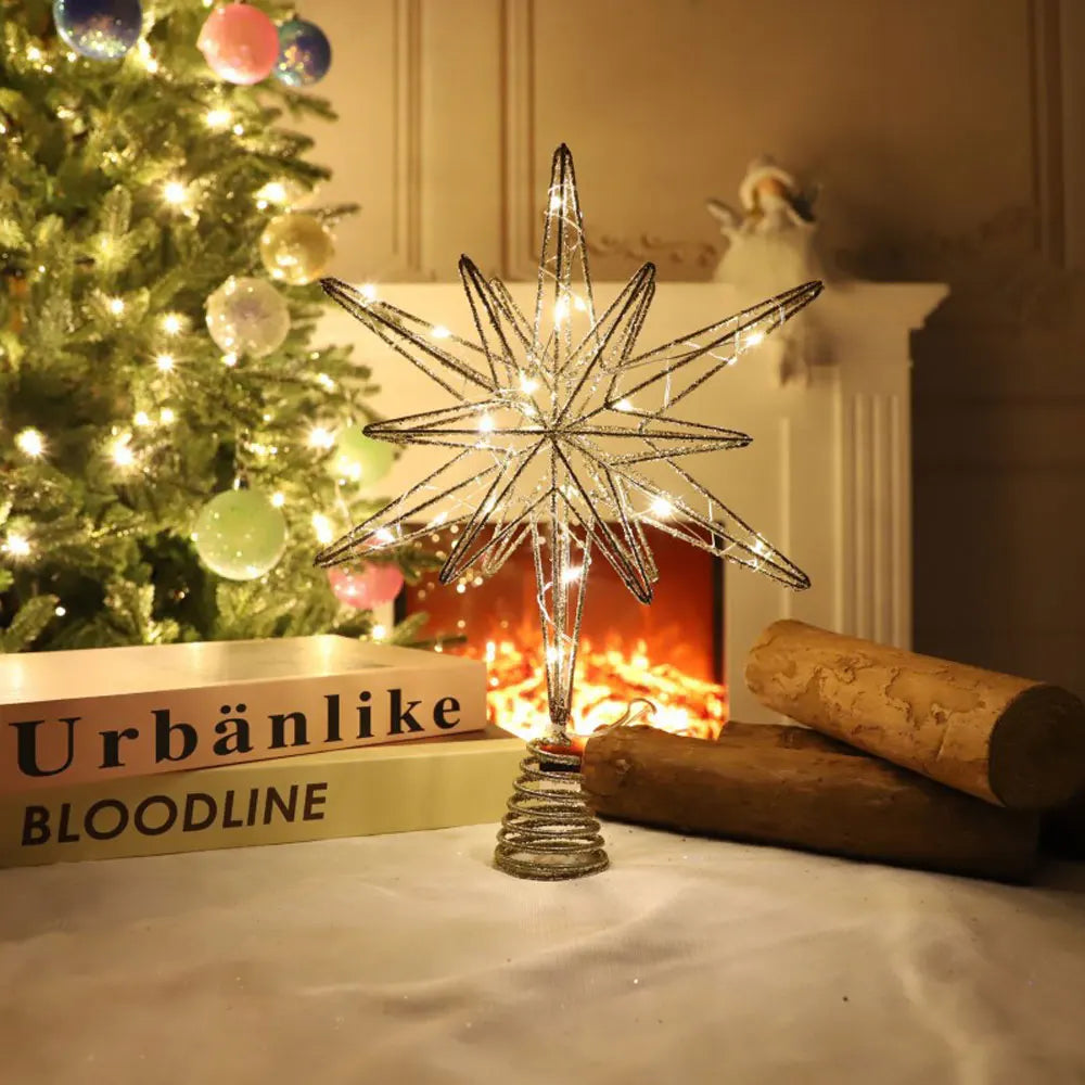 Christmas Tree Star Topper with LED Lights