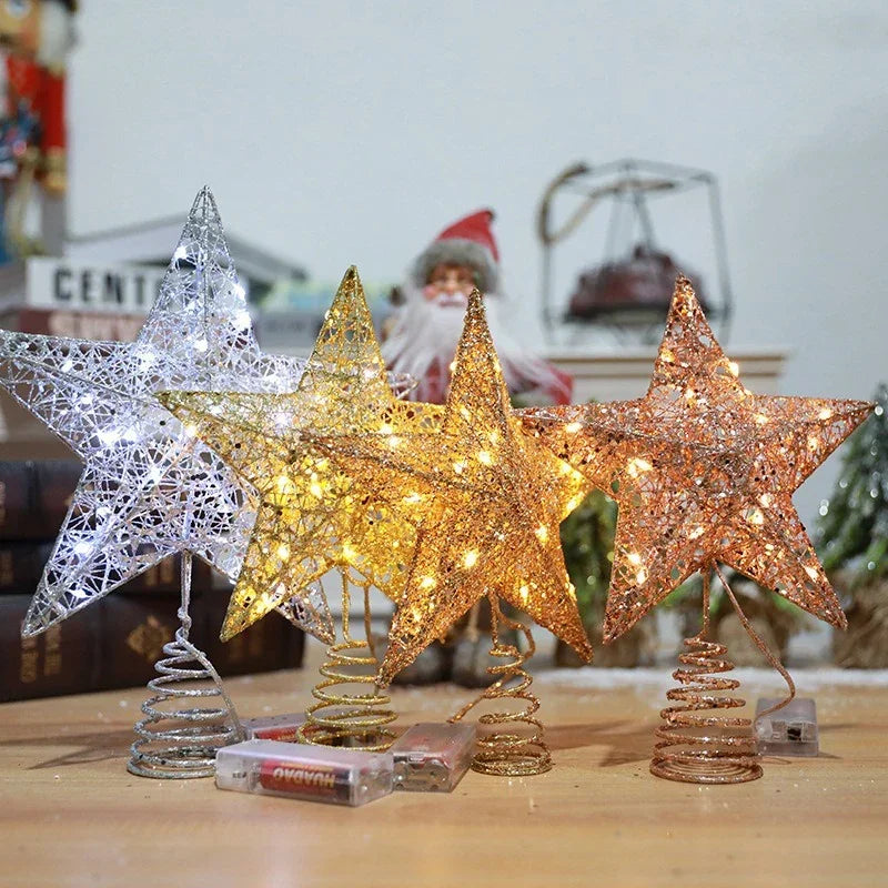 LED Christmas Tree Topper Star with 20 Warm White Lights