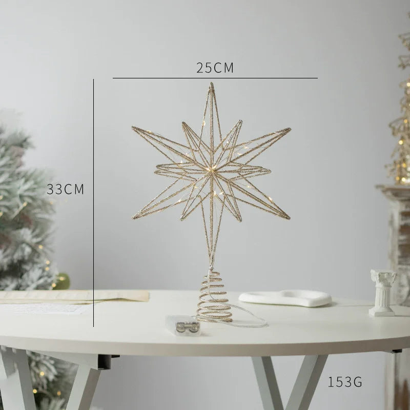 Christmas Tree Star Topper with LED Lights