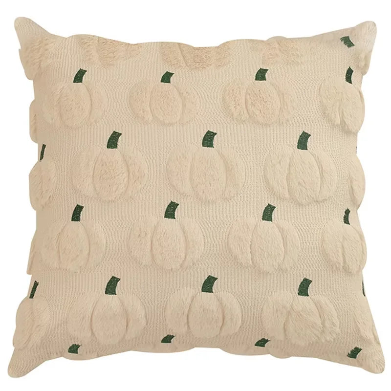 Pumpkin Tufted Velvet Throw Pillow Cover - Autumn Design