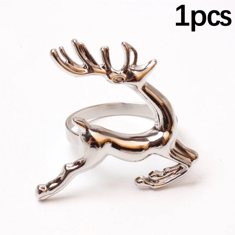 Elk Napkin Rings in Gold or Silver - Set of 6