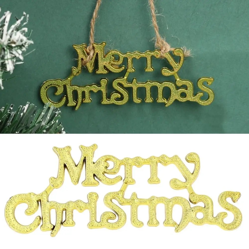 10pcs Plastic Merry Christmas Pendant Signs
