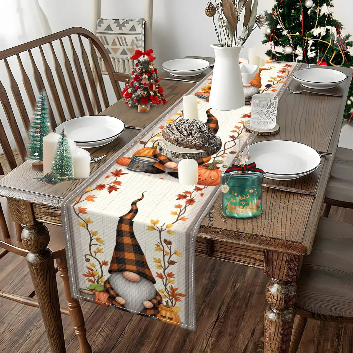Autumn-Themed Table Runner, 1 Piece