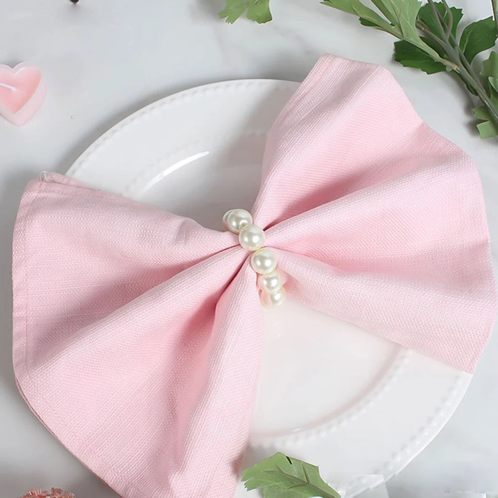 Set of 12 Handmade Imitation Pearl Napkin Rings