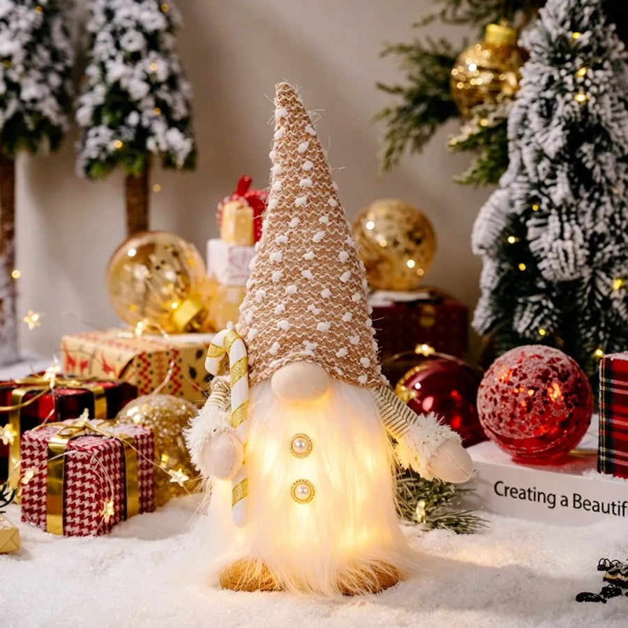 Glowing Knitted Gnome Doll with LED Night Light