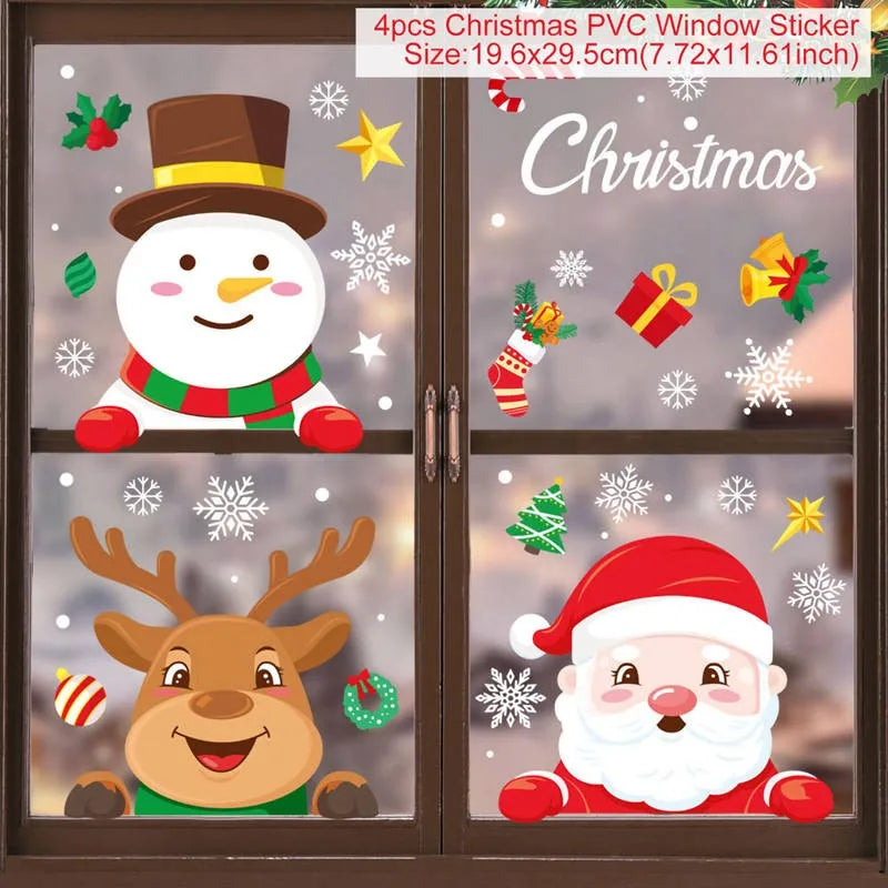 Christmas Window Stickers for Home Decoration