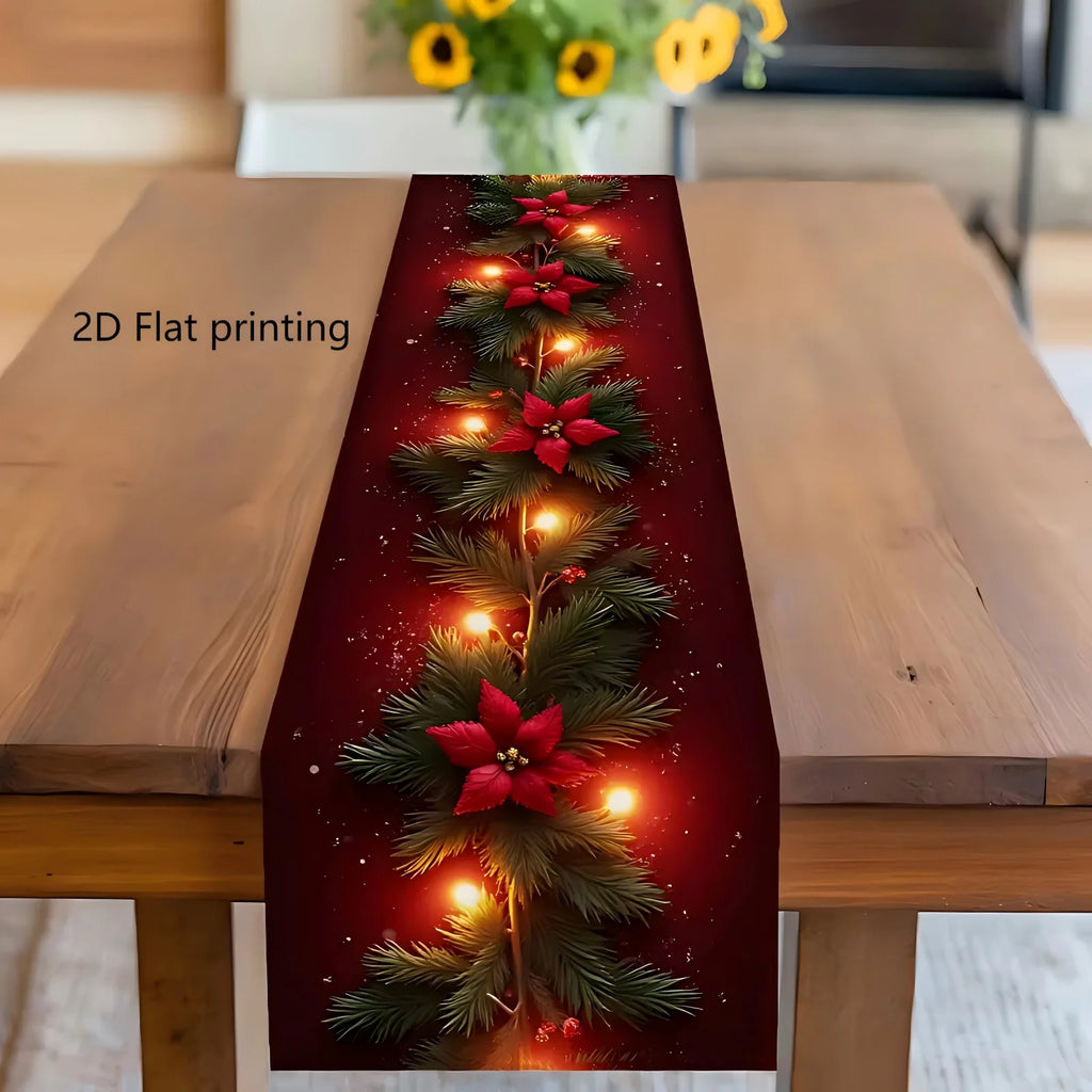 Christmas Floral Pine Branch Table Runner - Multiple Sizes