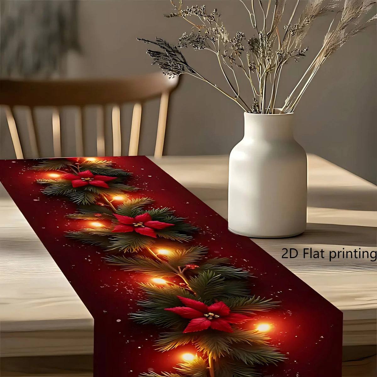 Christmas Floral Pine Branch Table Runner - Multiple Sizes