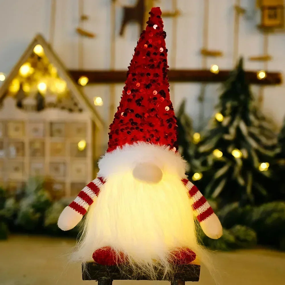 Glowing Knitted Gnome Doll with LED Night Light
