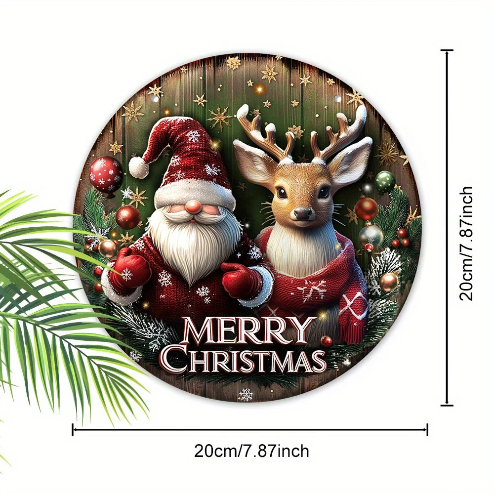 Wooden Christmas Wreath Sign for Home