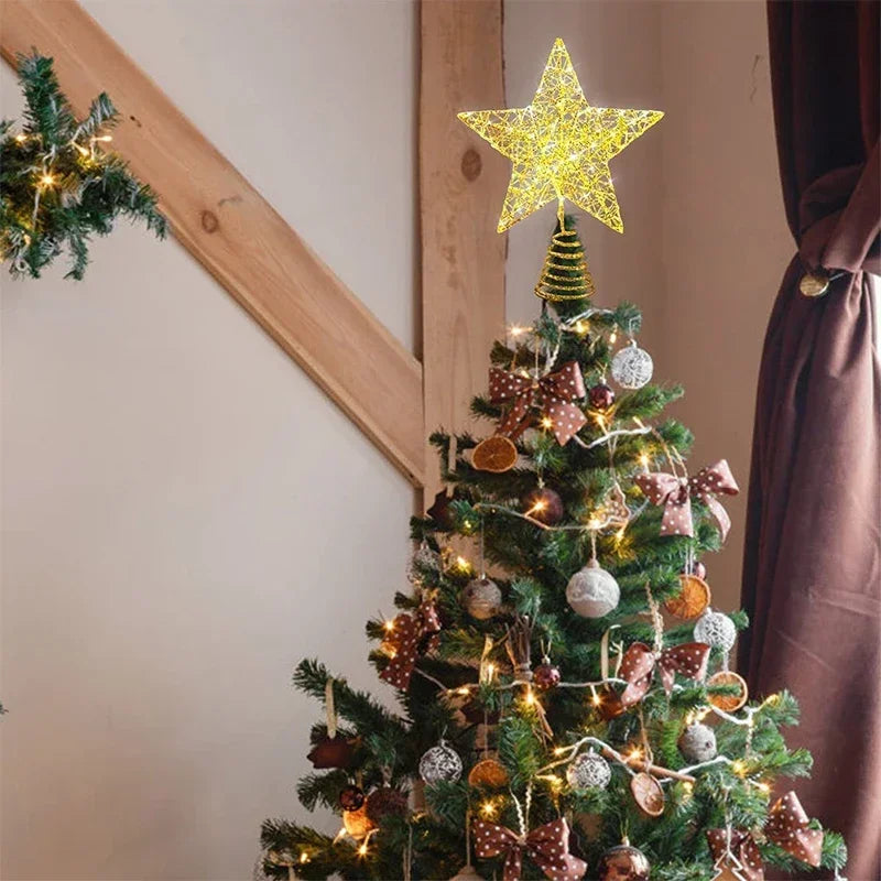 LED Christmas Tree Topper Star with 20 Warm White Lights