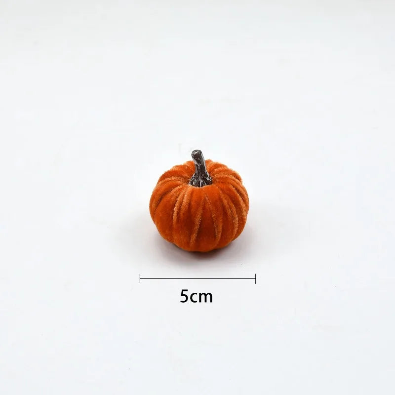 10pcs Velvet Artificial Pumpkin Decoration