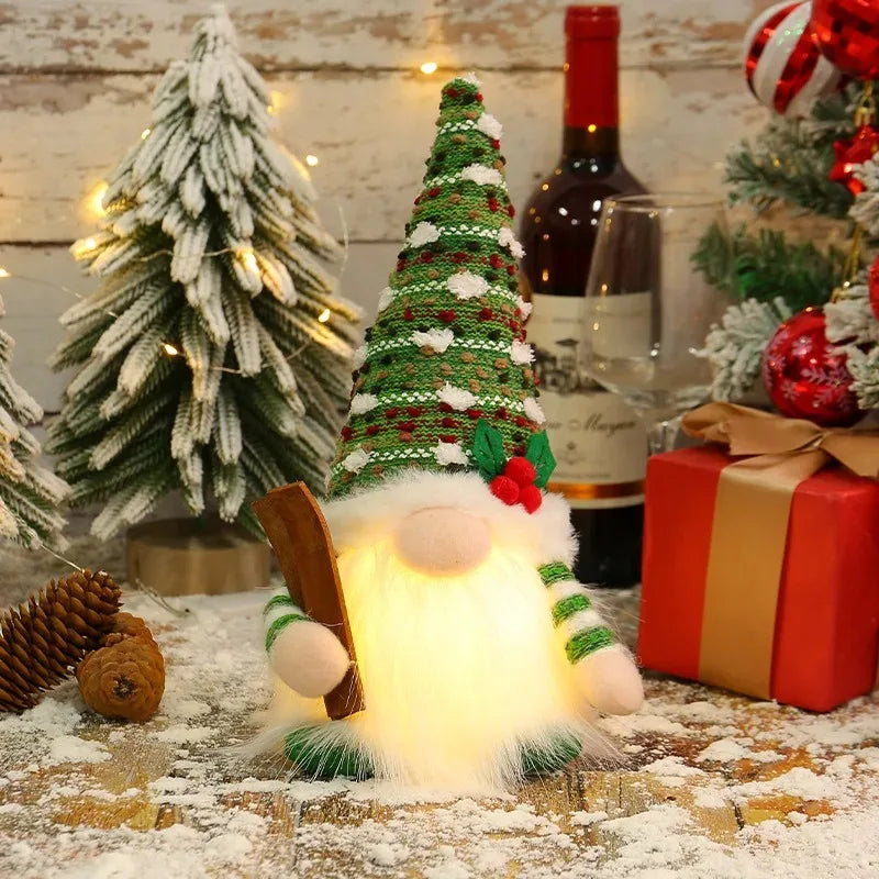 Glowing Knitted Gnome Doll with LED Night Light