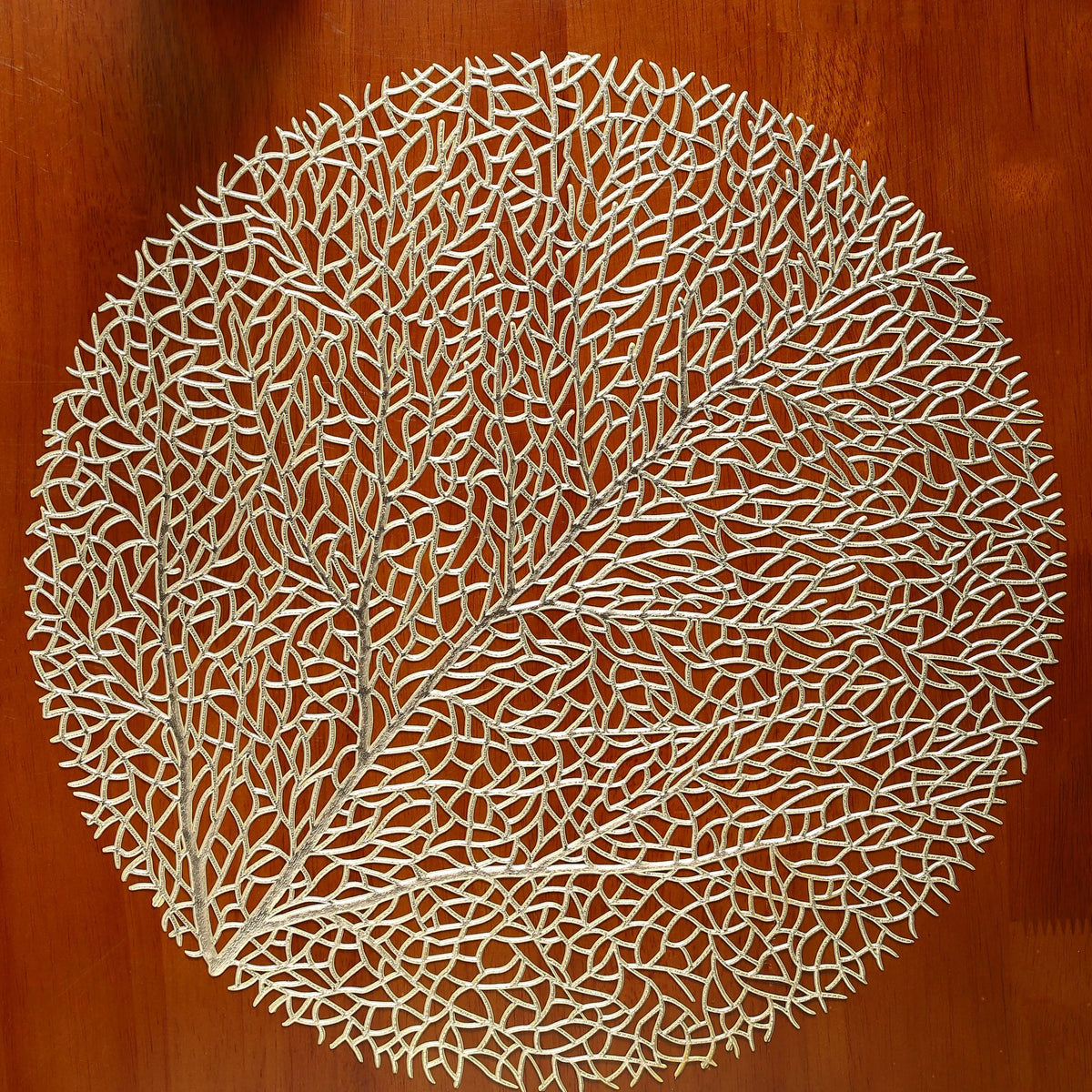 Set of 4 Golden Leaf PVC Table Mats