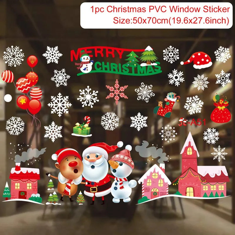 Christmas Window Stickers for Home Decoration