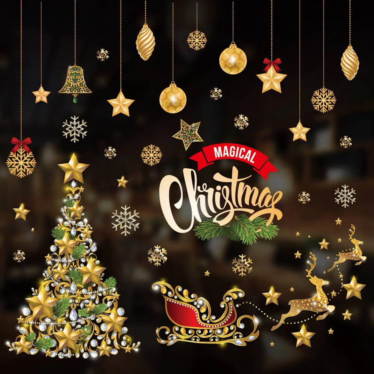 Christmas Window Stickers for Home Decoration