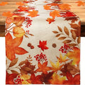 Autumn Leaves Thanksgiving Linen Table Runner - Multiple Sizes