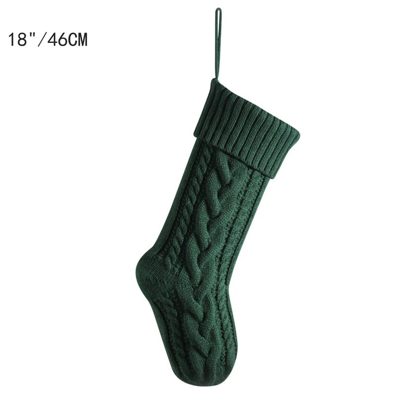 Large Cable Knit Christmas Stocking for Kids
