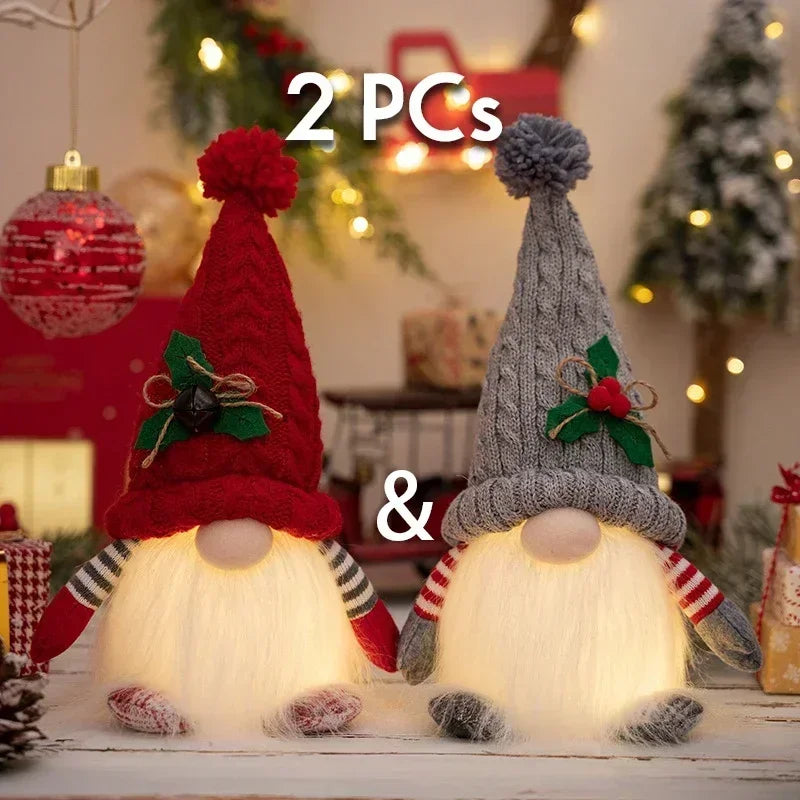 Glowing Knitted Gnome Doll with LED Night Light
