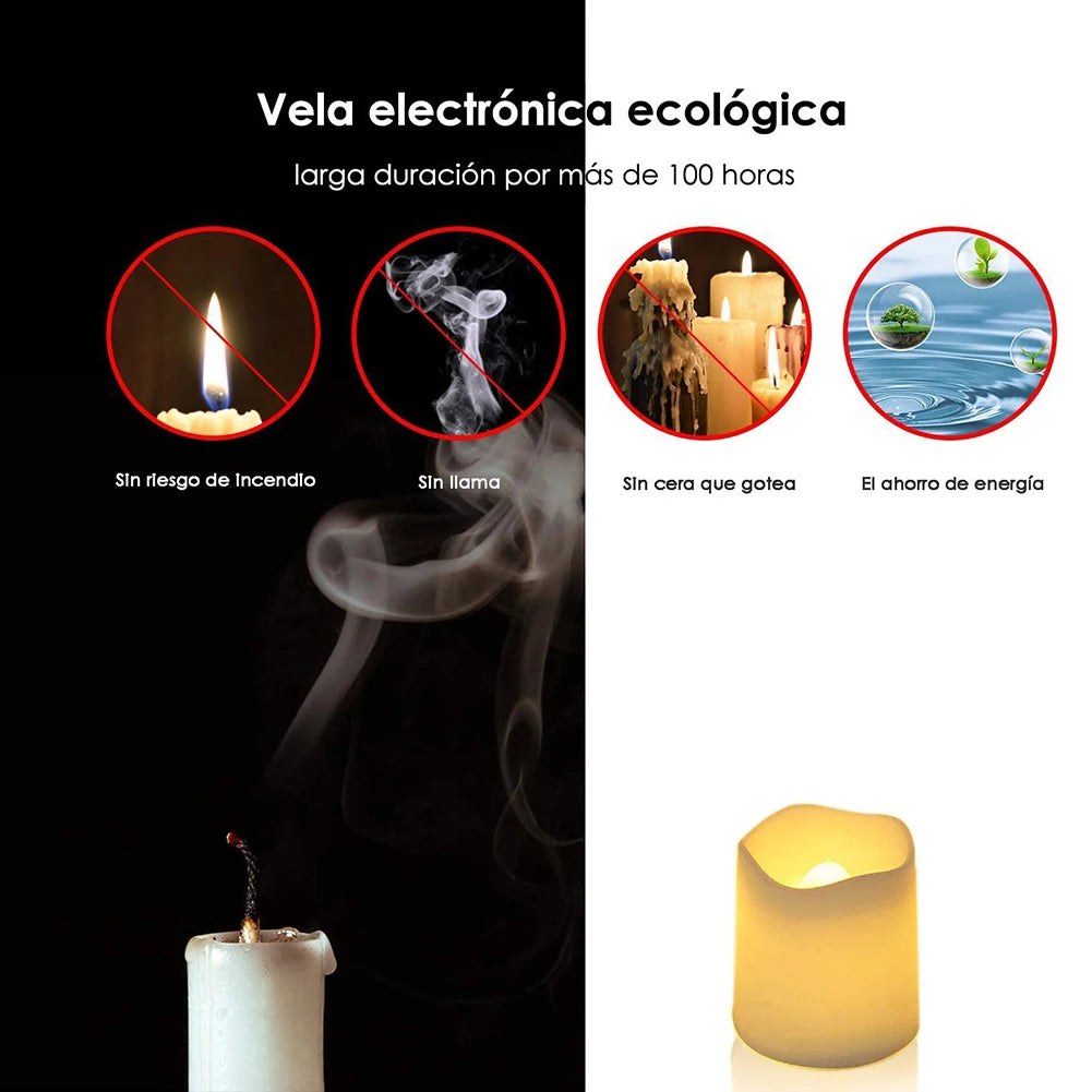 24Pcs Flameless LED Candle Set - Warm White Light
