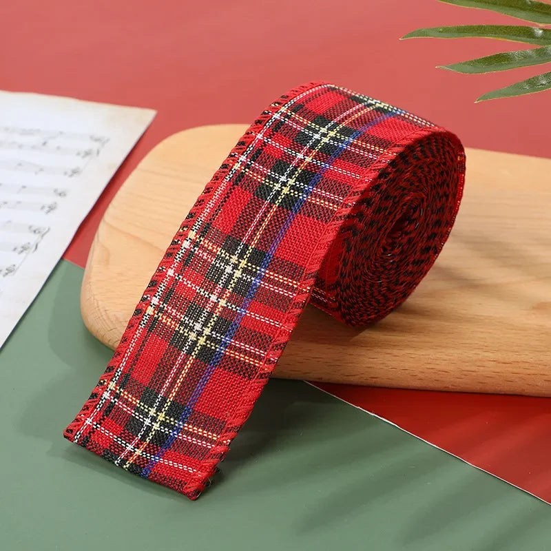 Plaid Wired Ribbon - 6 m Roll, 6 Colorways