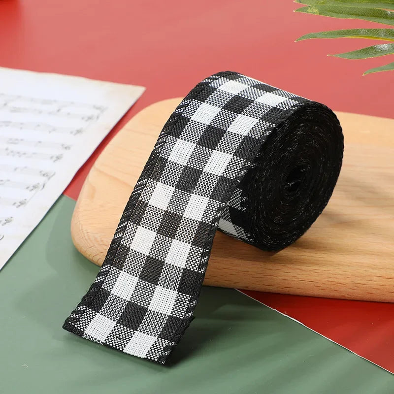 Plaid Wired Ribbon - 6 m Roll, 6 Colorways