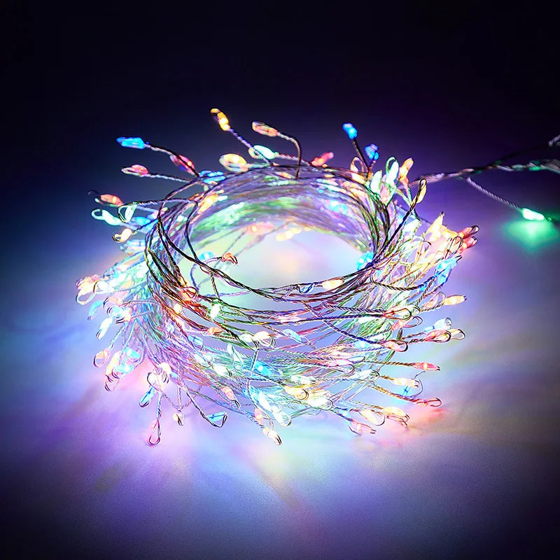 USB Power LED Firecracker String Lights with Remote Control