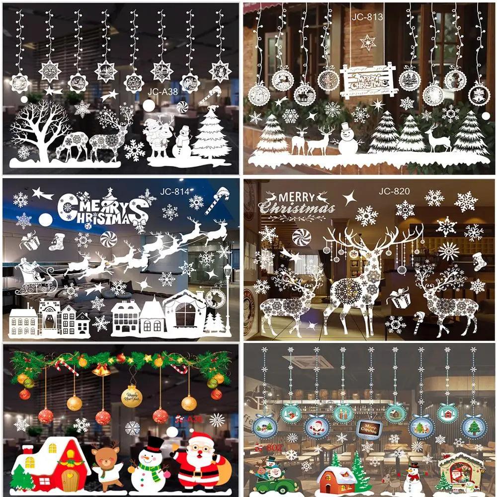 Christmas Window Stickers for Home Decoration