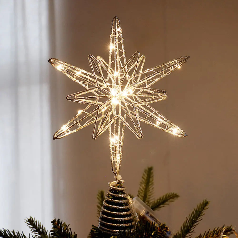 Christmas Tree Star Topper with LED Lights