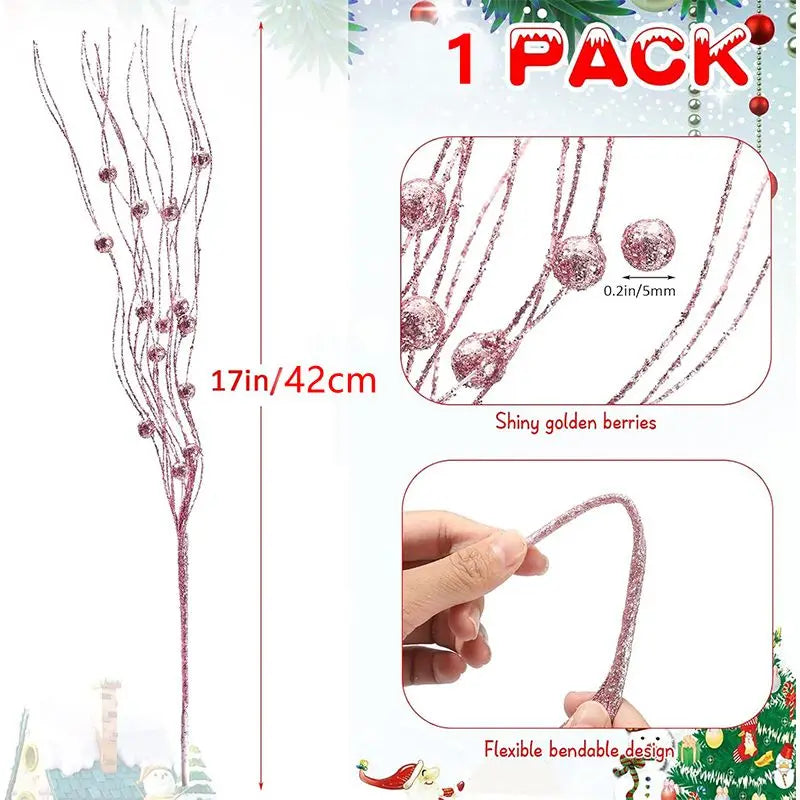 Glitter Berry Bouquet Picks - 5 Pack