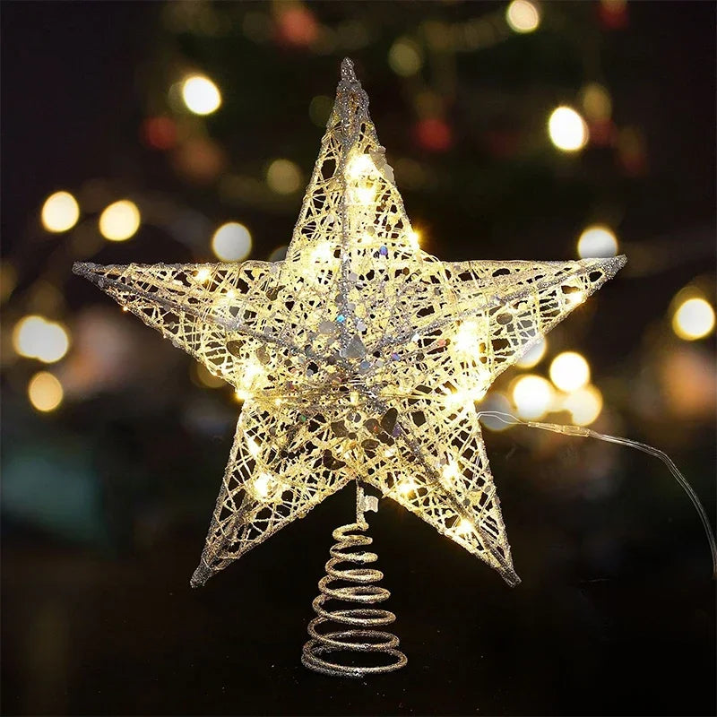 LED Christmas Tree Topper Star with 20 Warm White Lights