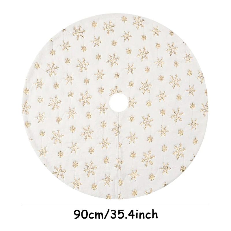 White Christmas Tree Skirt Plush Faux Fur