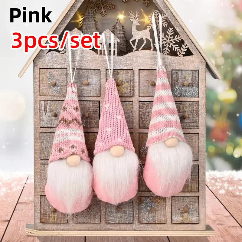 3pcs Christmas Gnomes Plush Santa Doll Ornaments