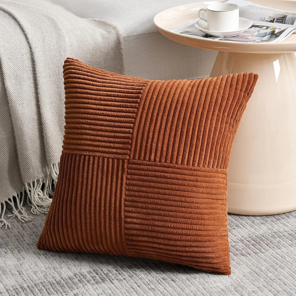 Rust Boho Decorative Throw Pillow Covers 18x18 Inch