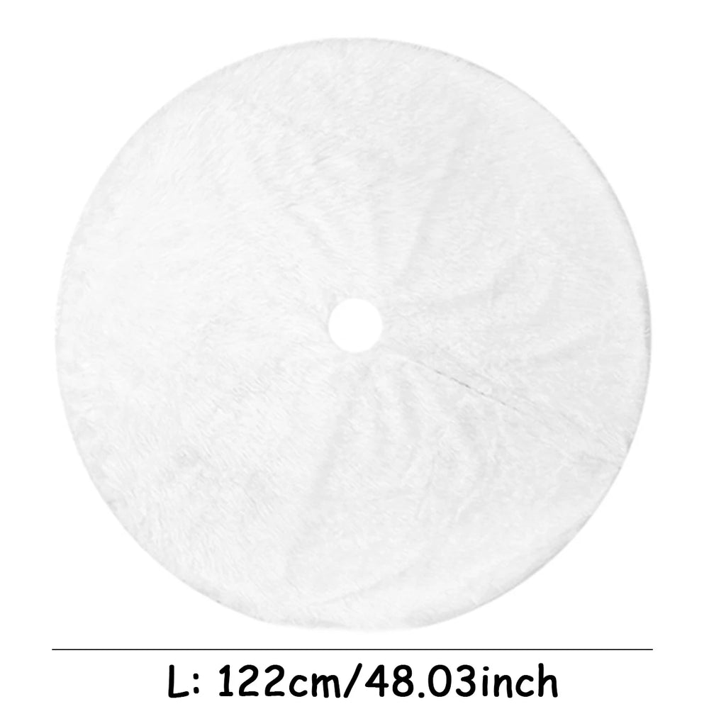 White Christmas Tree Skirt Plush Faux Fur