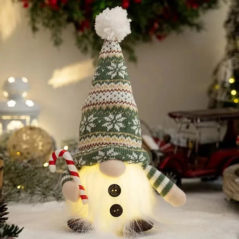 Glowing Knitted Gnome Doll with LED Night Light